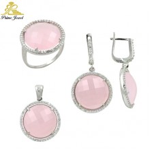 Gümüş zirkon taşlı set